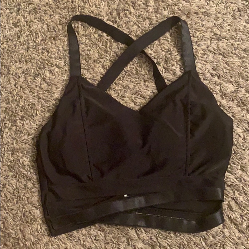 Strappy black crop top